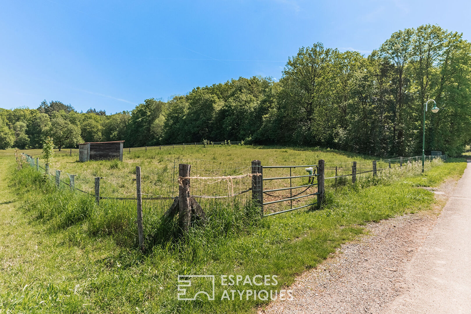 Land with a bucolic setting on the edge of the forest