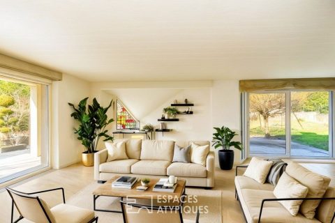 Architect-designed house with green garden
