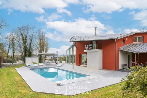 Maison contemporaine et sa piscine sur les hauteurs du Rebberg