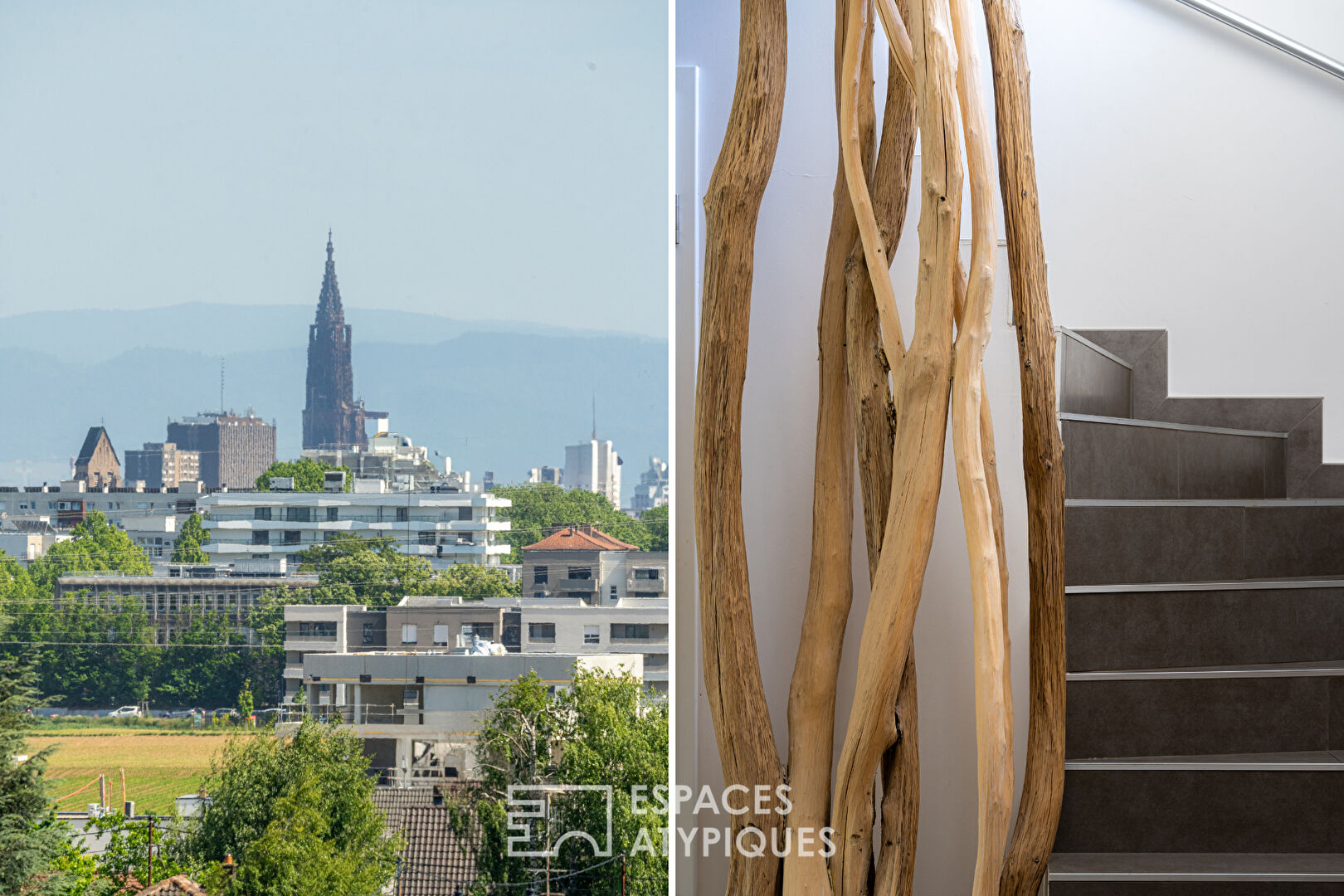 Maison contemporaine sur les hauteurs avec vue Cathédrale