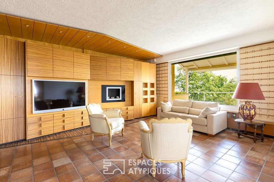 Maison d'architecte avec piscine et vue imprenable sur la plaine d'Alsace