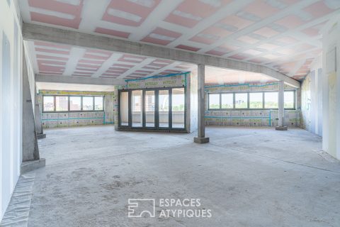 Unfinished floor to be fitted out in a former printing works