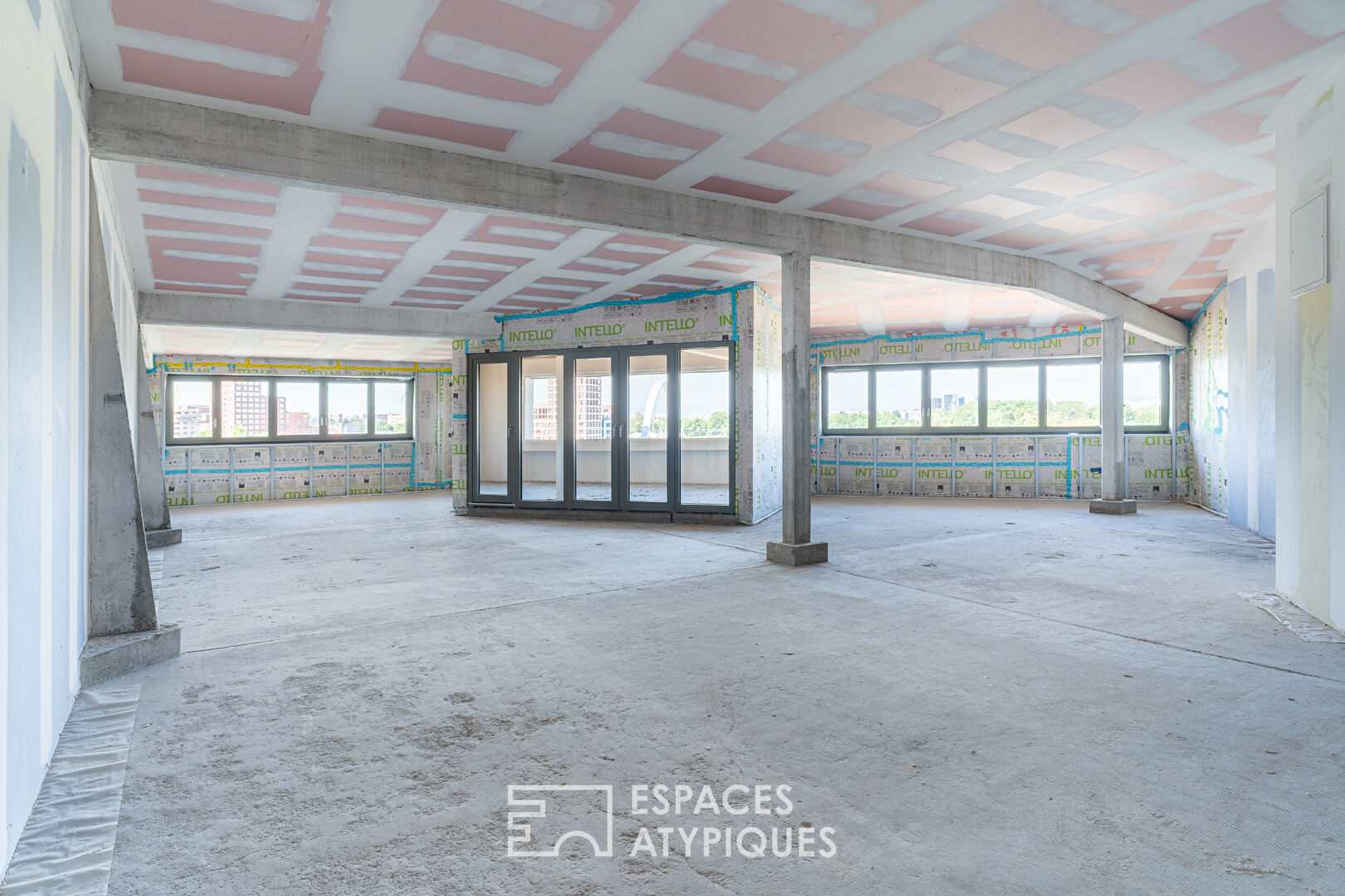 Unfinished floor to be fitted out in a former printing works