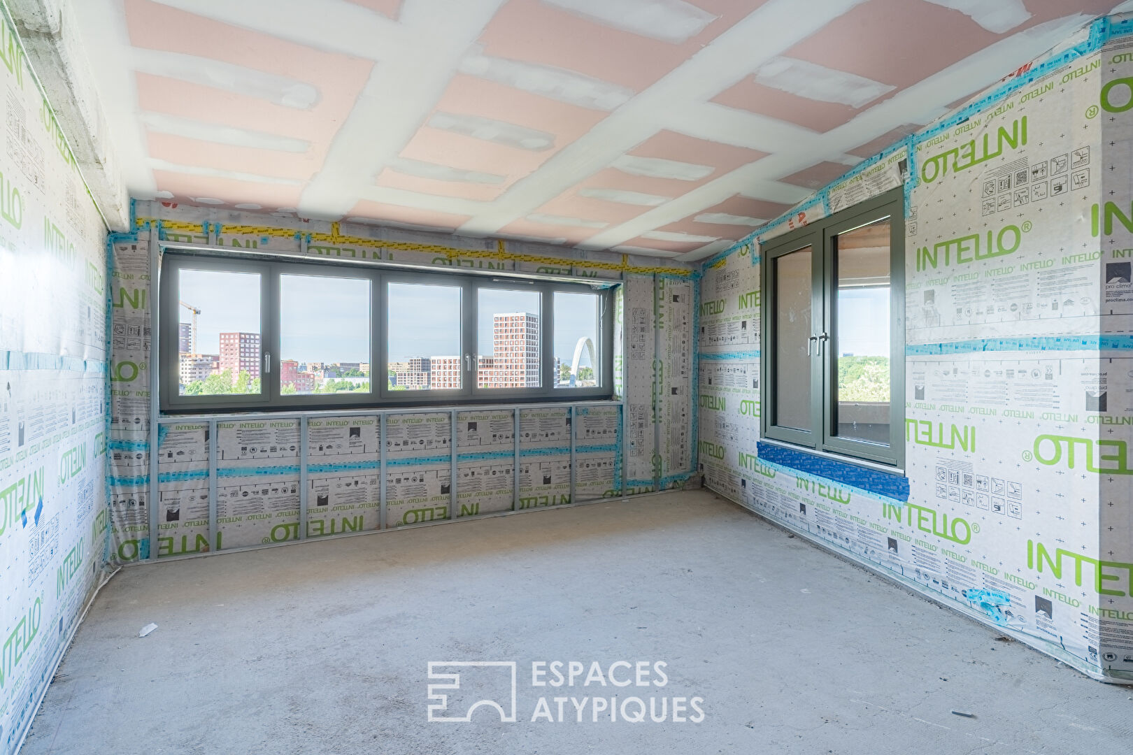 Unfinished floor to be fitted out in a former printing works