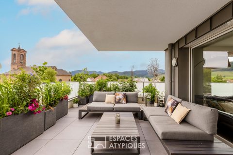 Attique et sa terrasse avec vue sur les Vosges