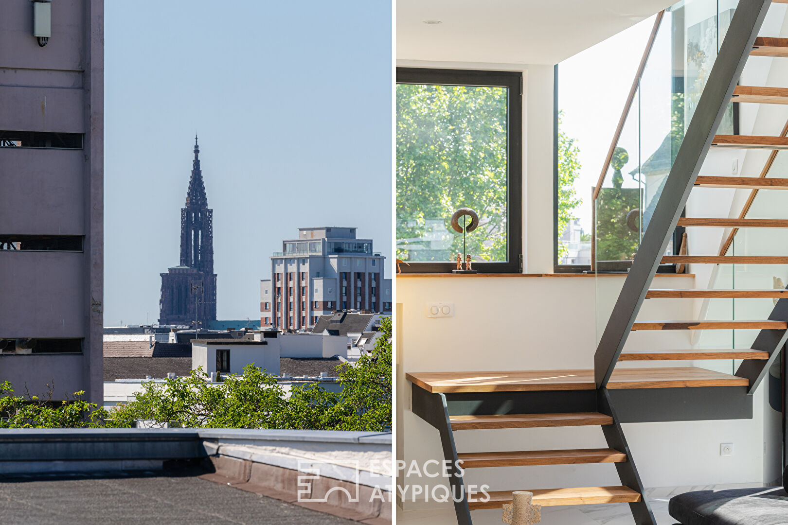 Duplex contemporain aux lignes épurées et ses terrasses