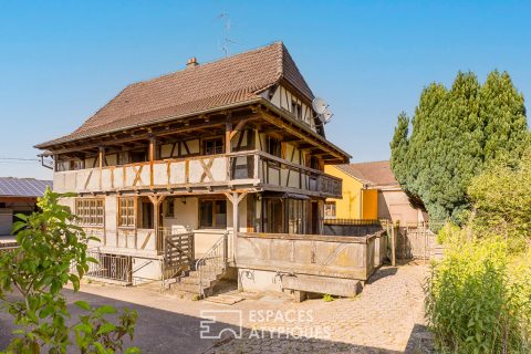 Authentic half-timbered house and its outbuilding