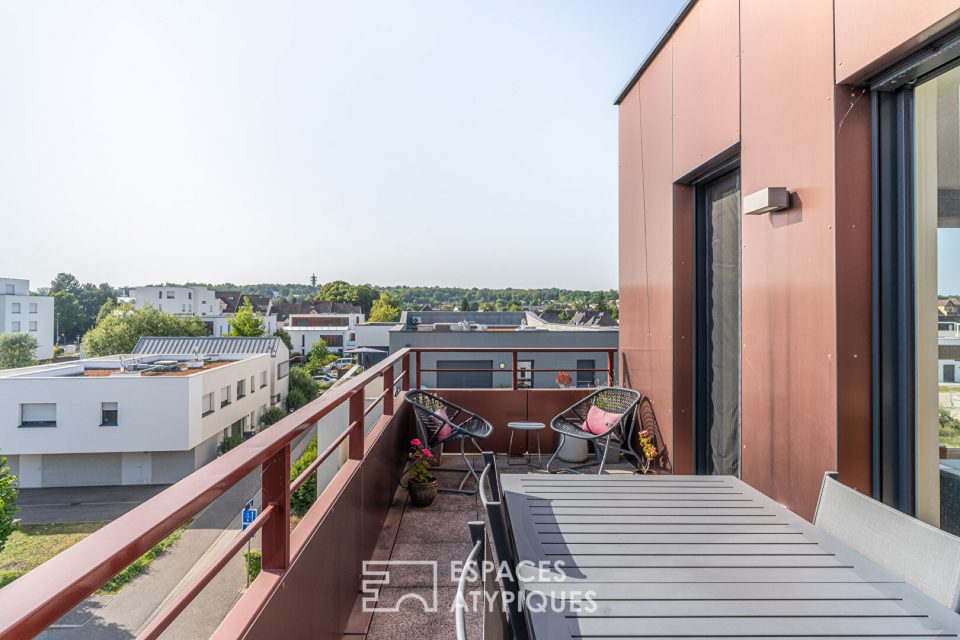 Attique contemporain avec terrasse aux portes de Strasbourg