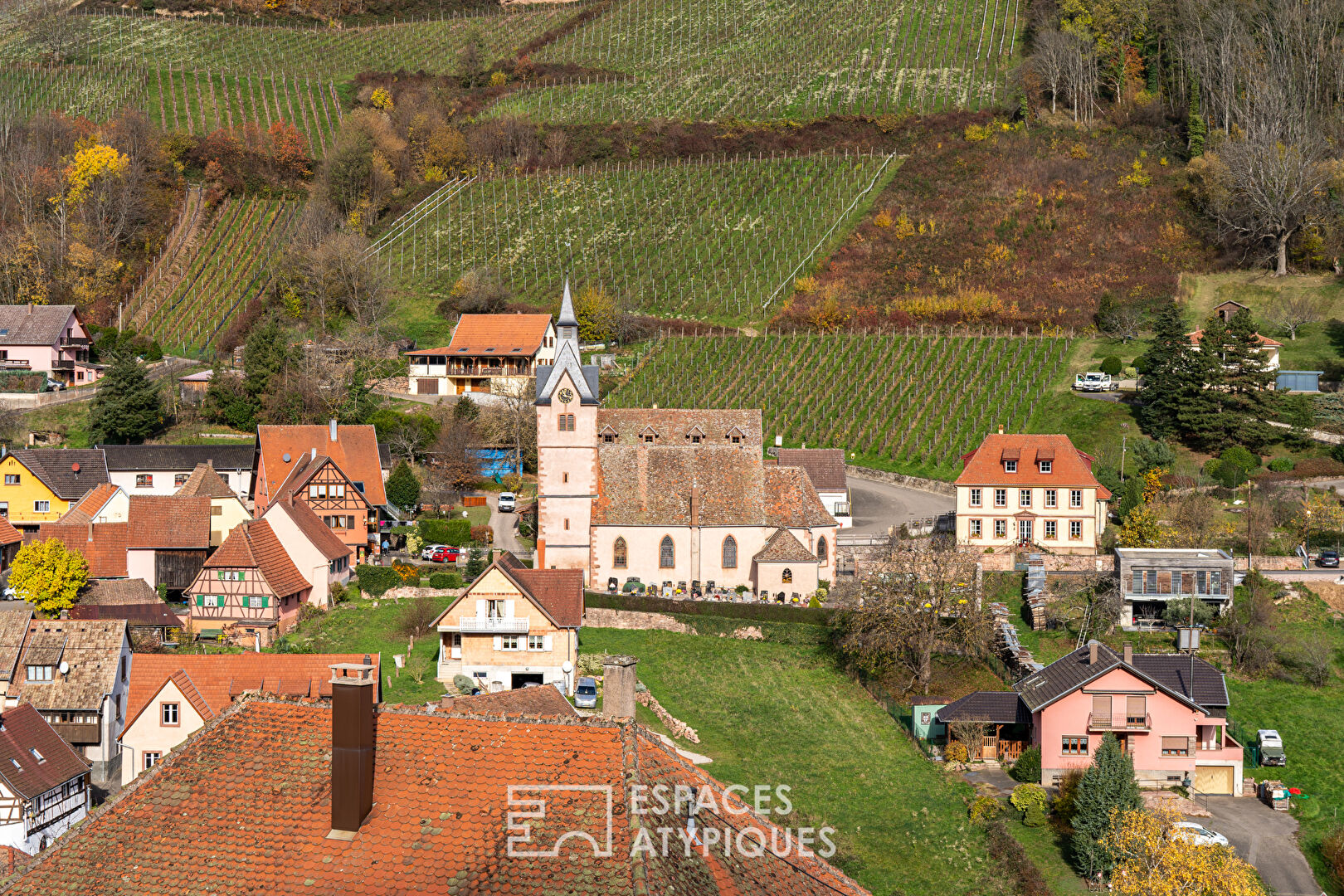 Maison vigneronne en lisière de forêt
