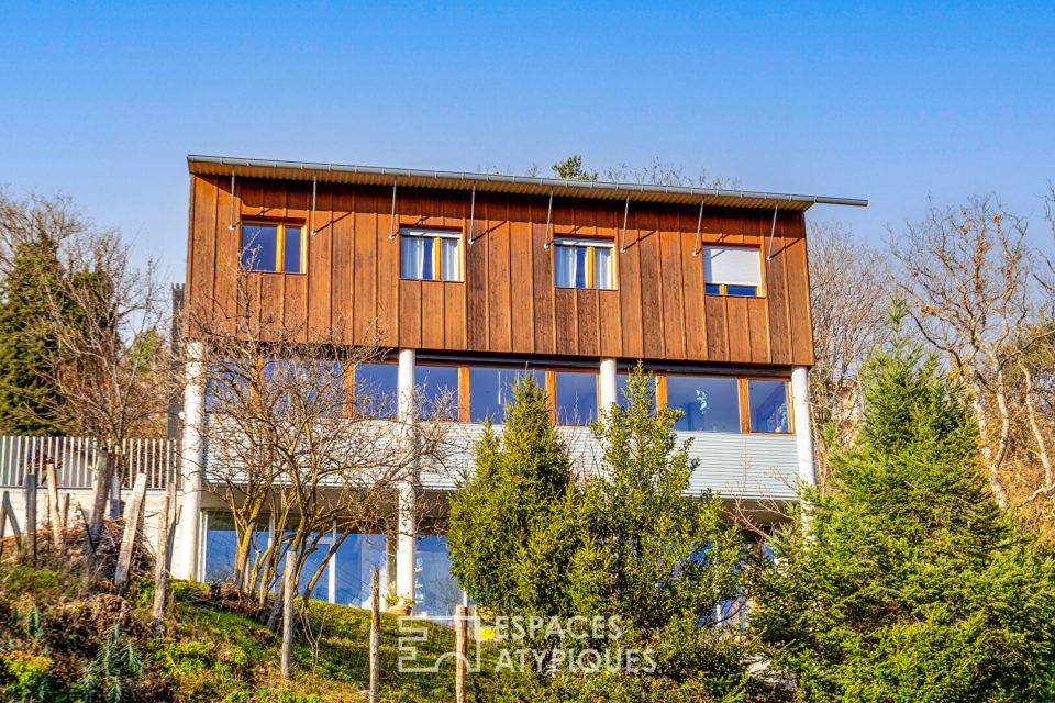 Maison ossature bois avec vue panoramique sur la plaine