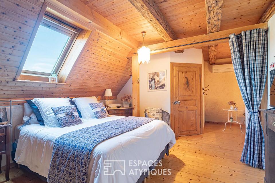 Ancien corps de ferme rénové et ses chambres d'hôtes