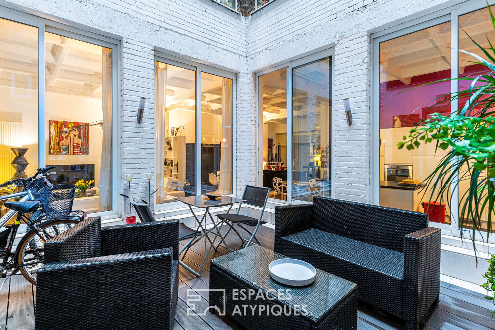 Contemporary loft and its patio