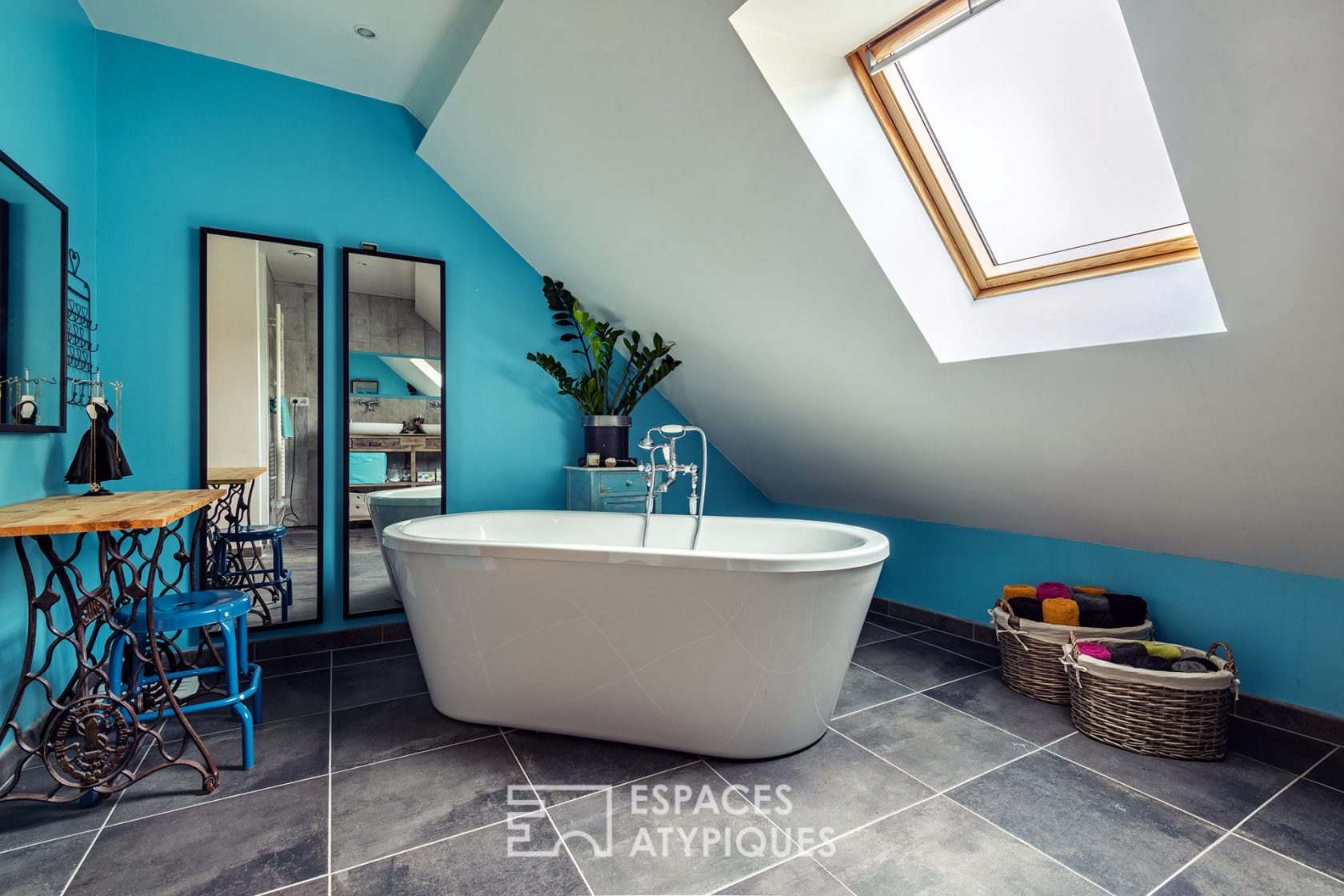 Renovated farmhouse and its guest rooms