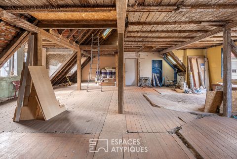 Rough-cut flat under the roof