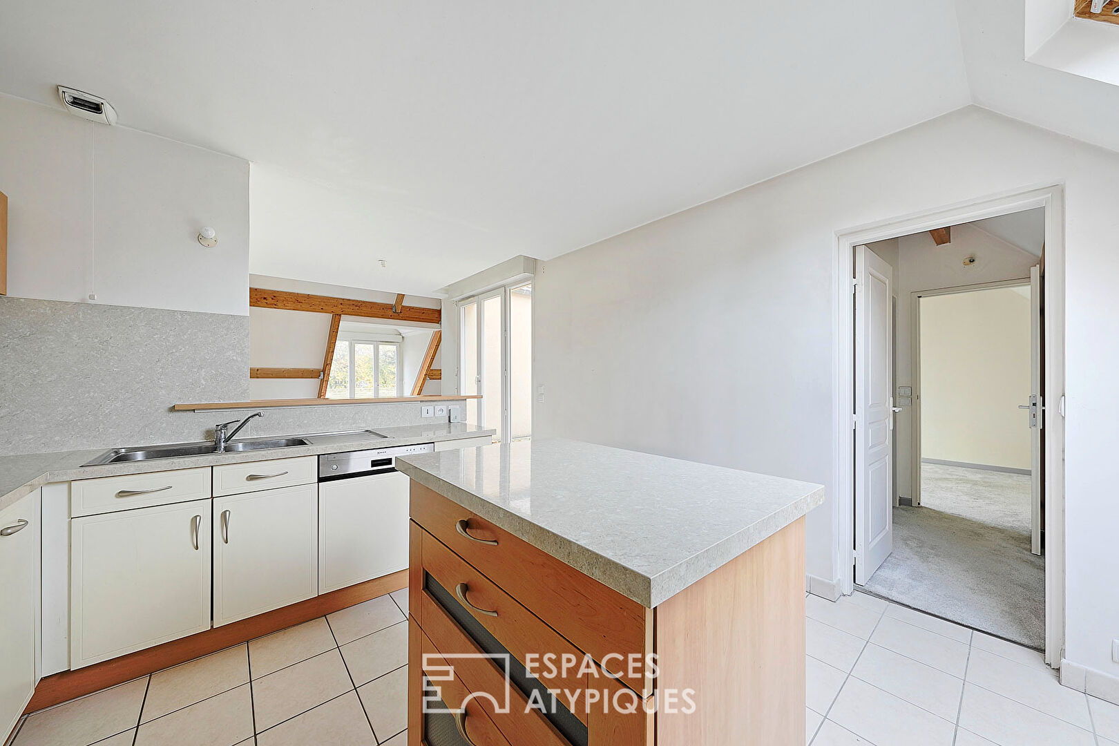 Duplex apartment with terrace and balcony in the city center