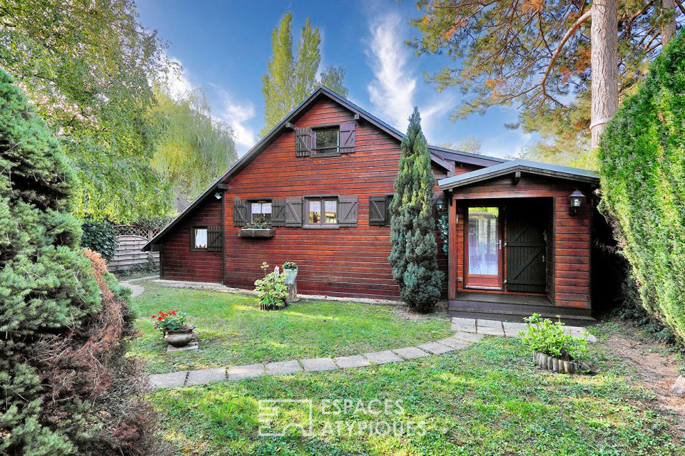 Maison en bois avec vue lac