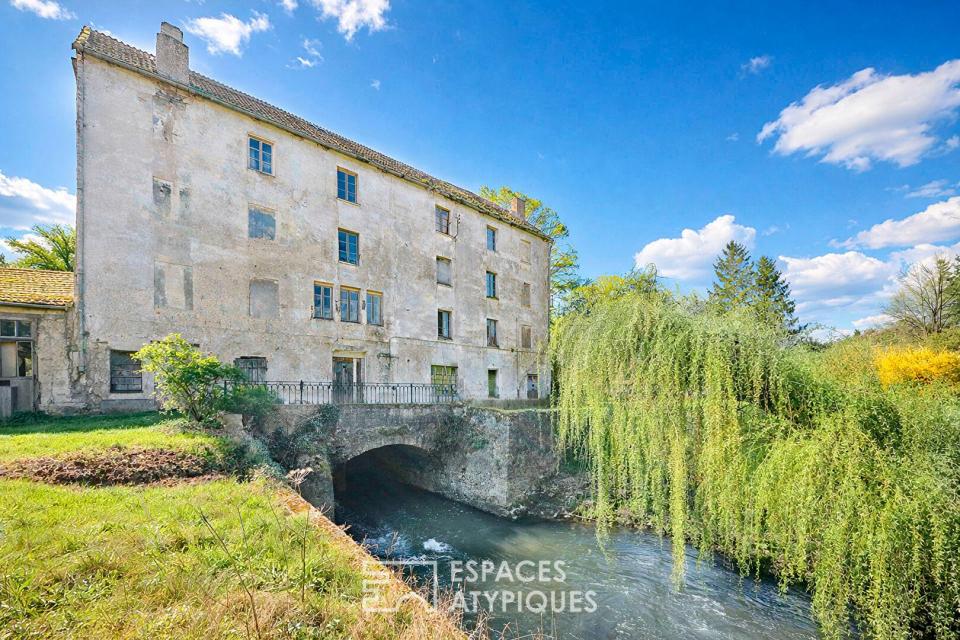 maison d'architecte et beau moulin sur le Morin