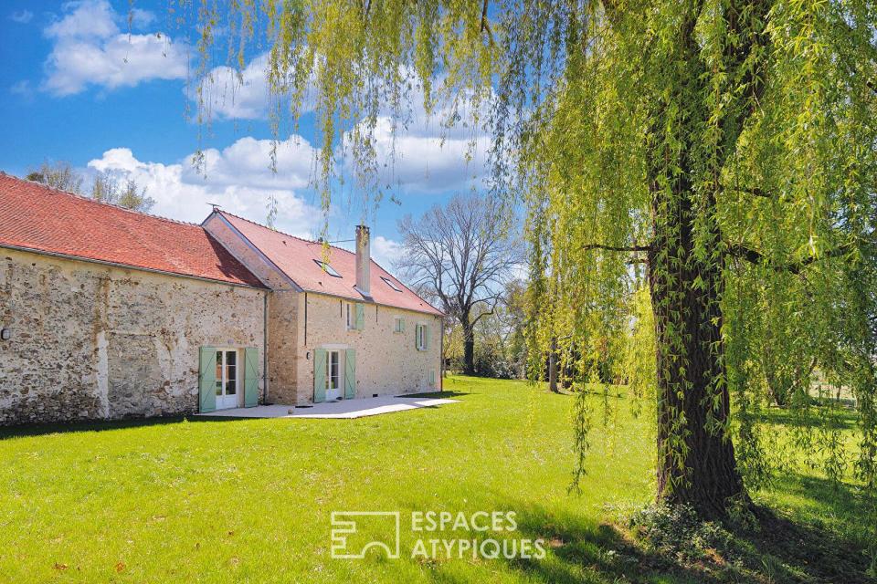 belle longère de campagne en pierre entièrement rénovée et son parc avec vue