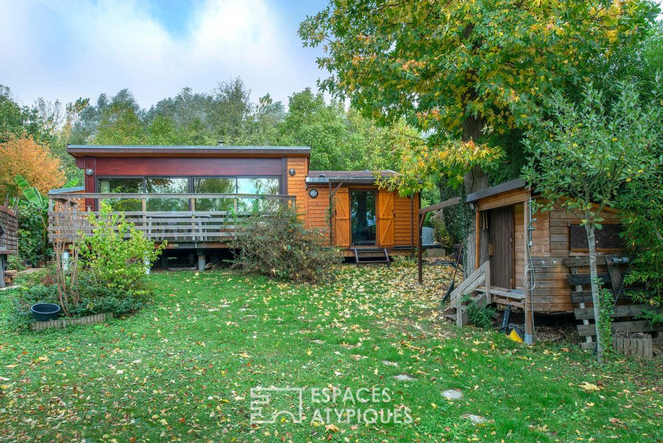 77130 MISY SUR YONNE - Maison en bois avec vue sur un lac - Réf. SM474