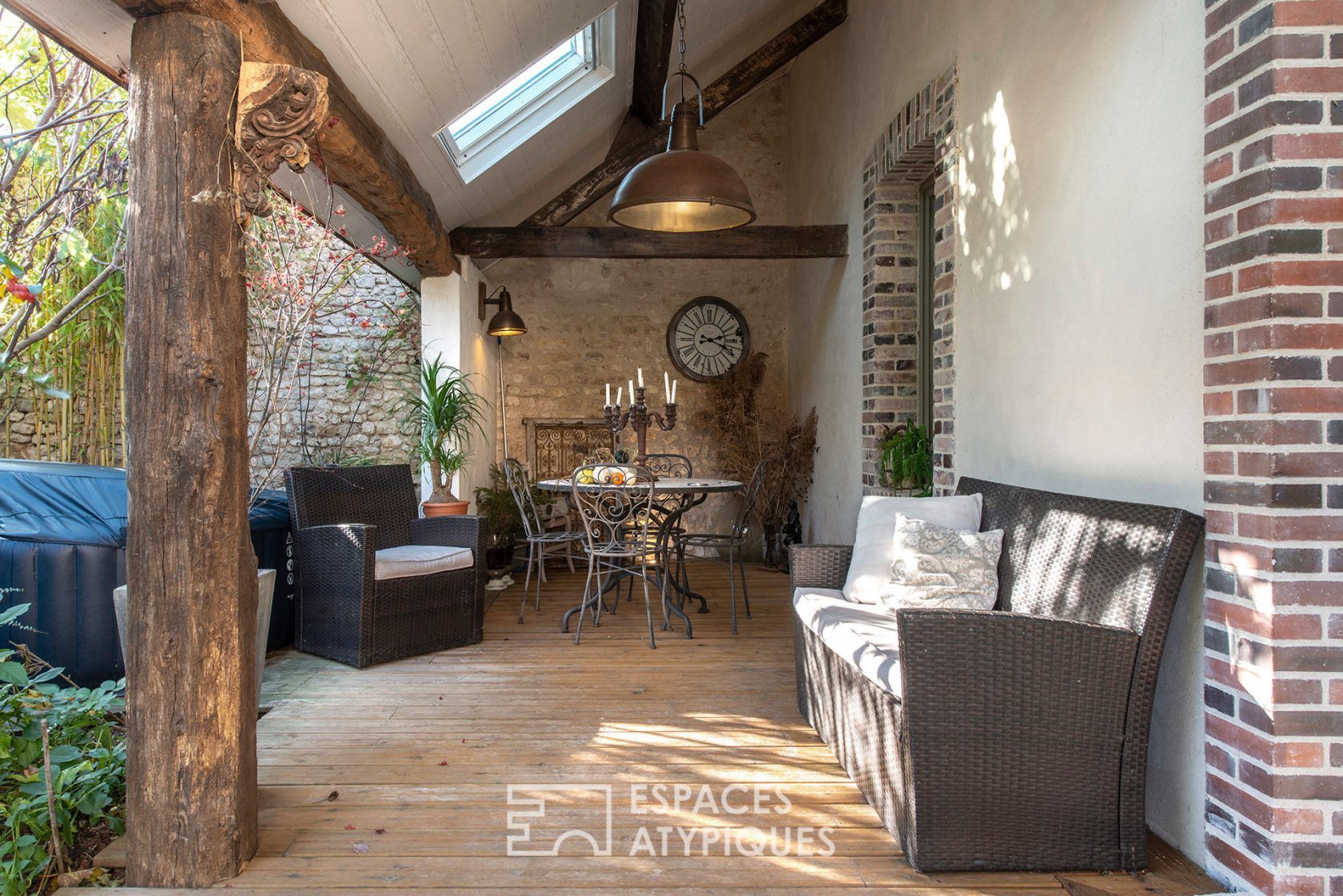 Charming renovated farmhouse with outbuildings and bucolic garden