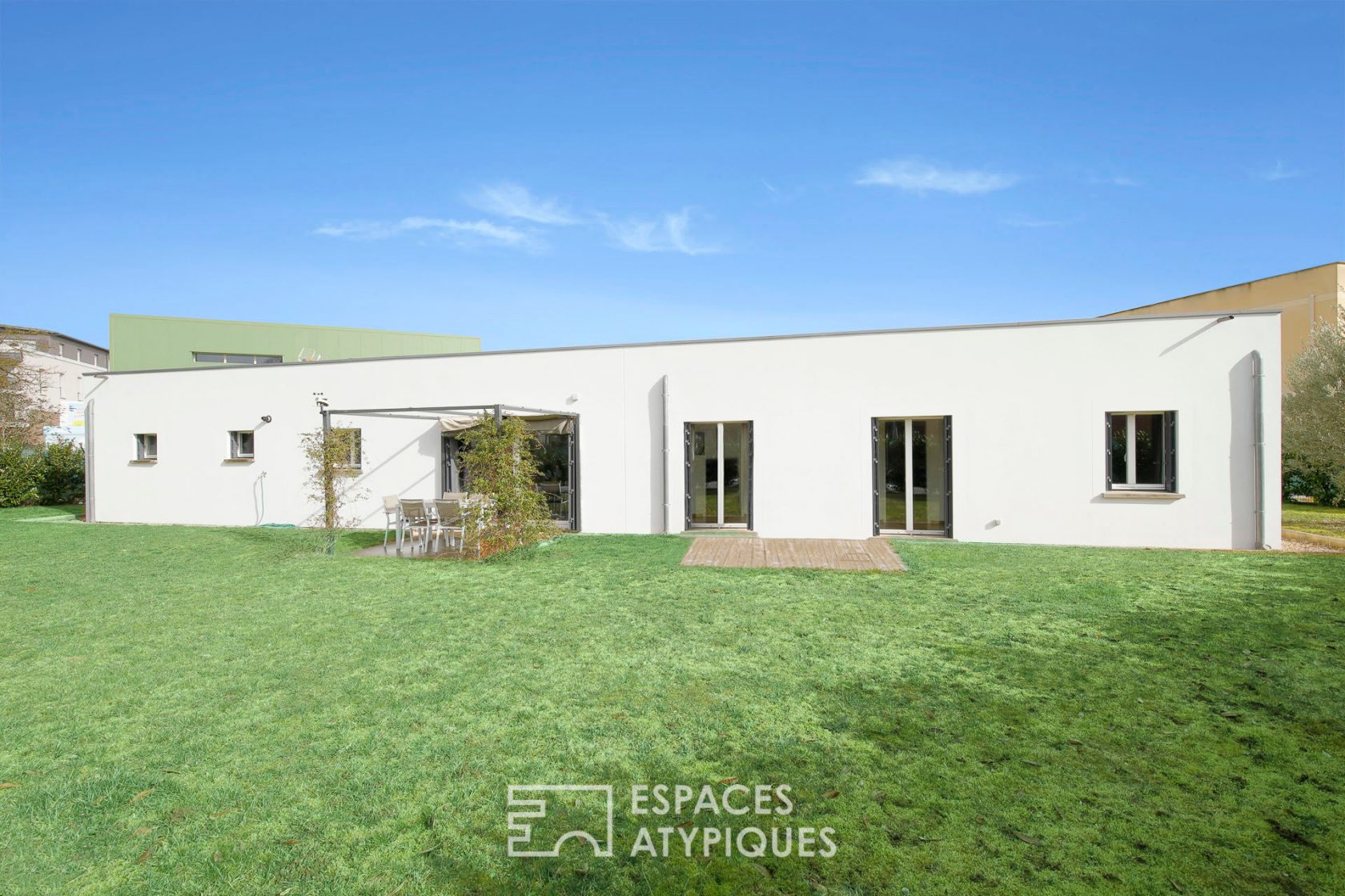 Contemporary loft style house with garden