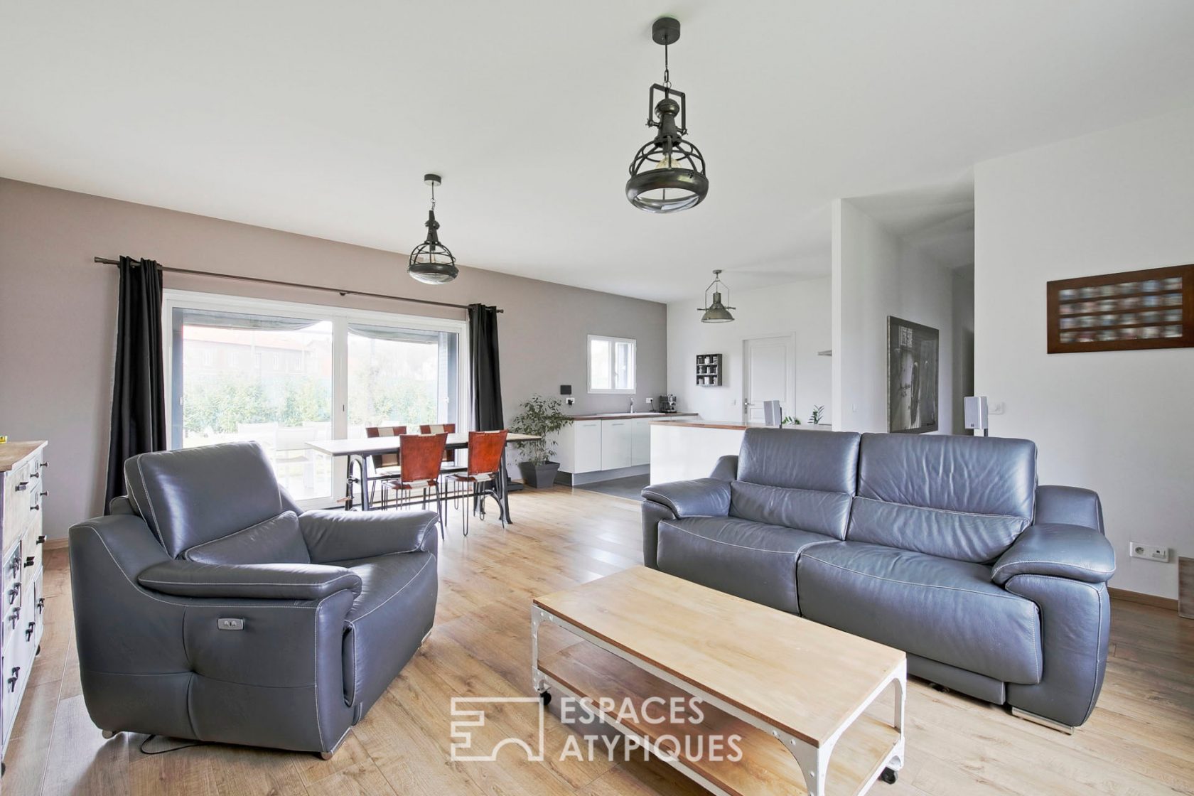 Contemporary loft style house with garden