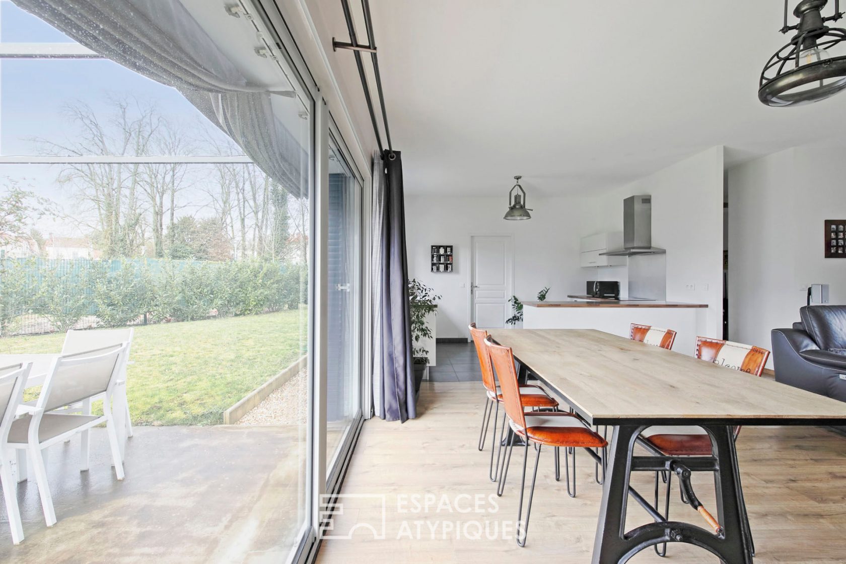 Contemporary loft style house with garden