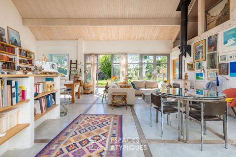 Bohemian chic style house with garden