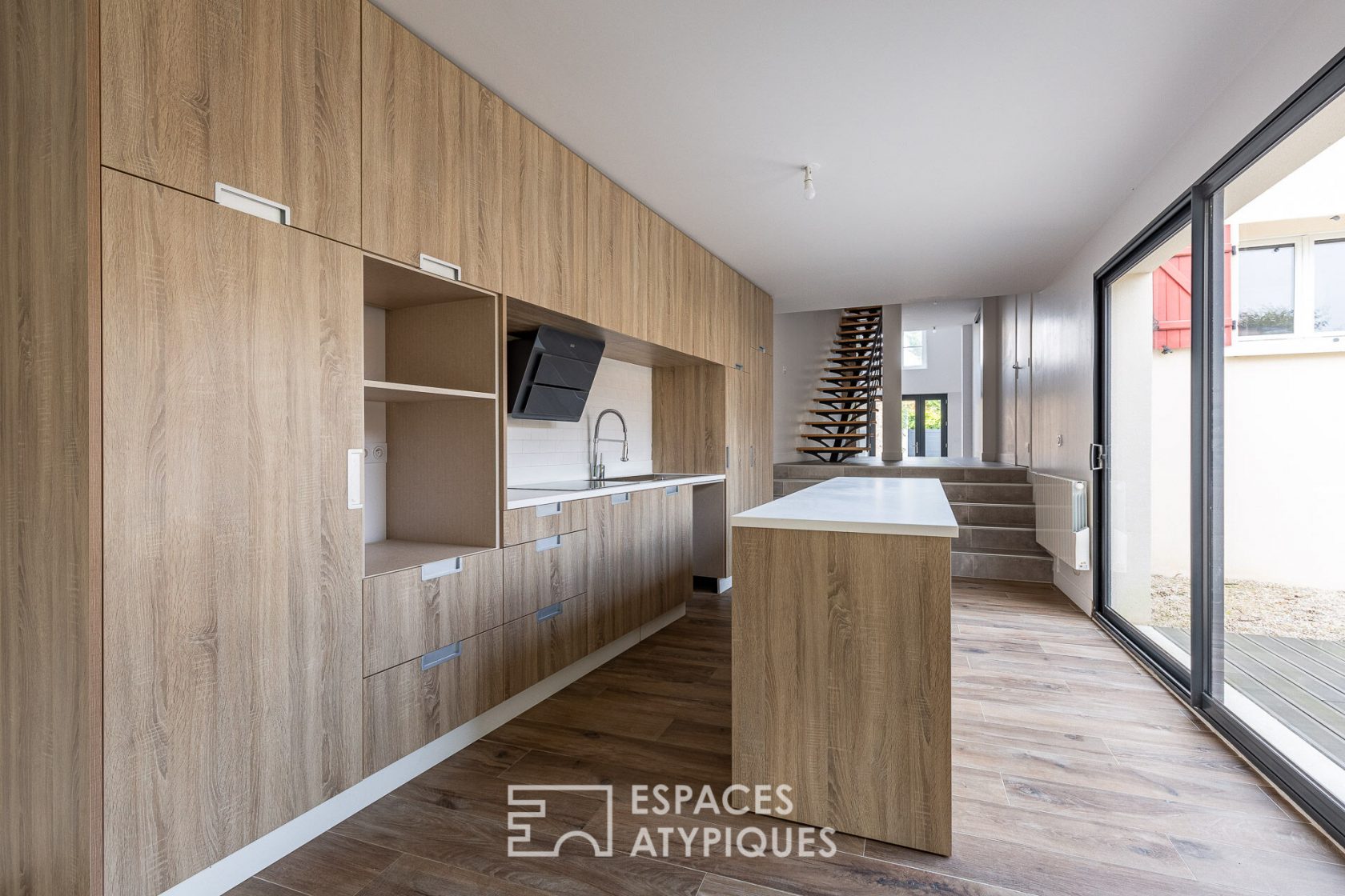 Townhouse with contemporary extension and garden