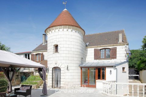 Former barn converted and its walled garden