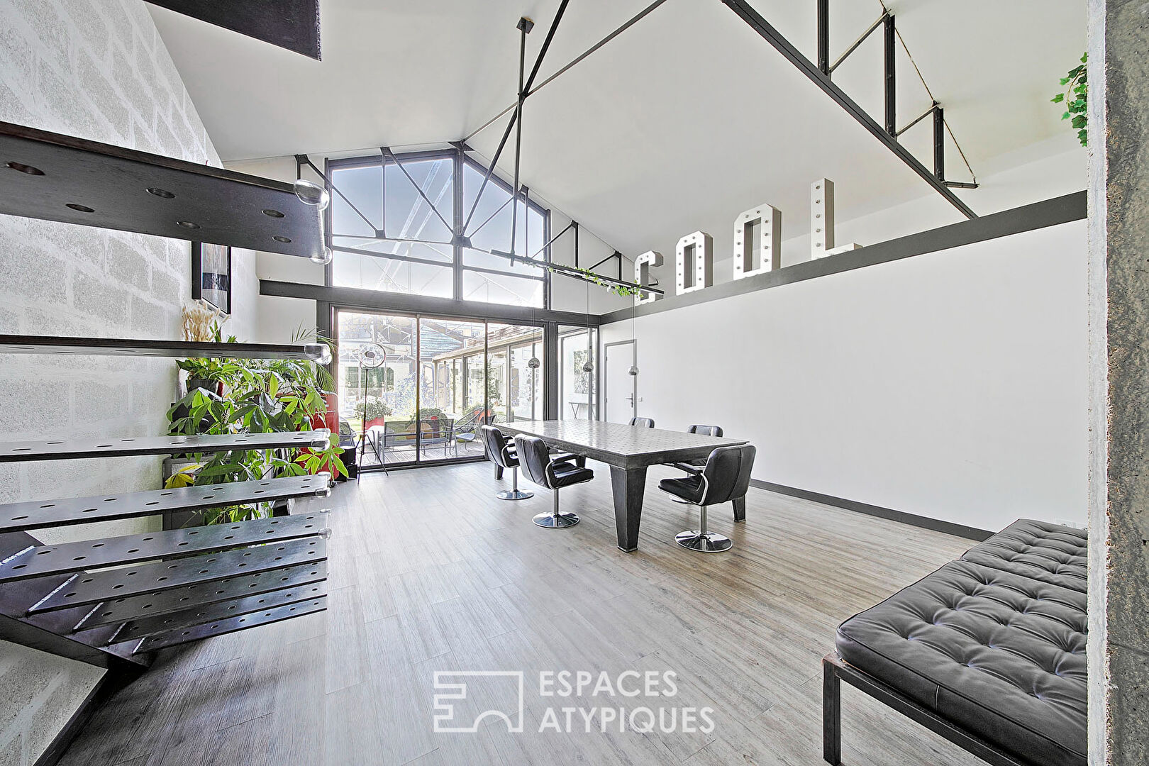 loft with patio and indoor pool