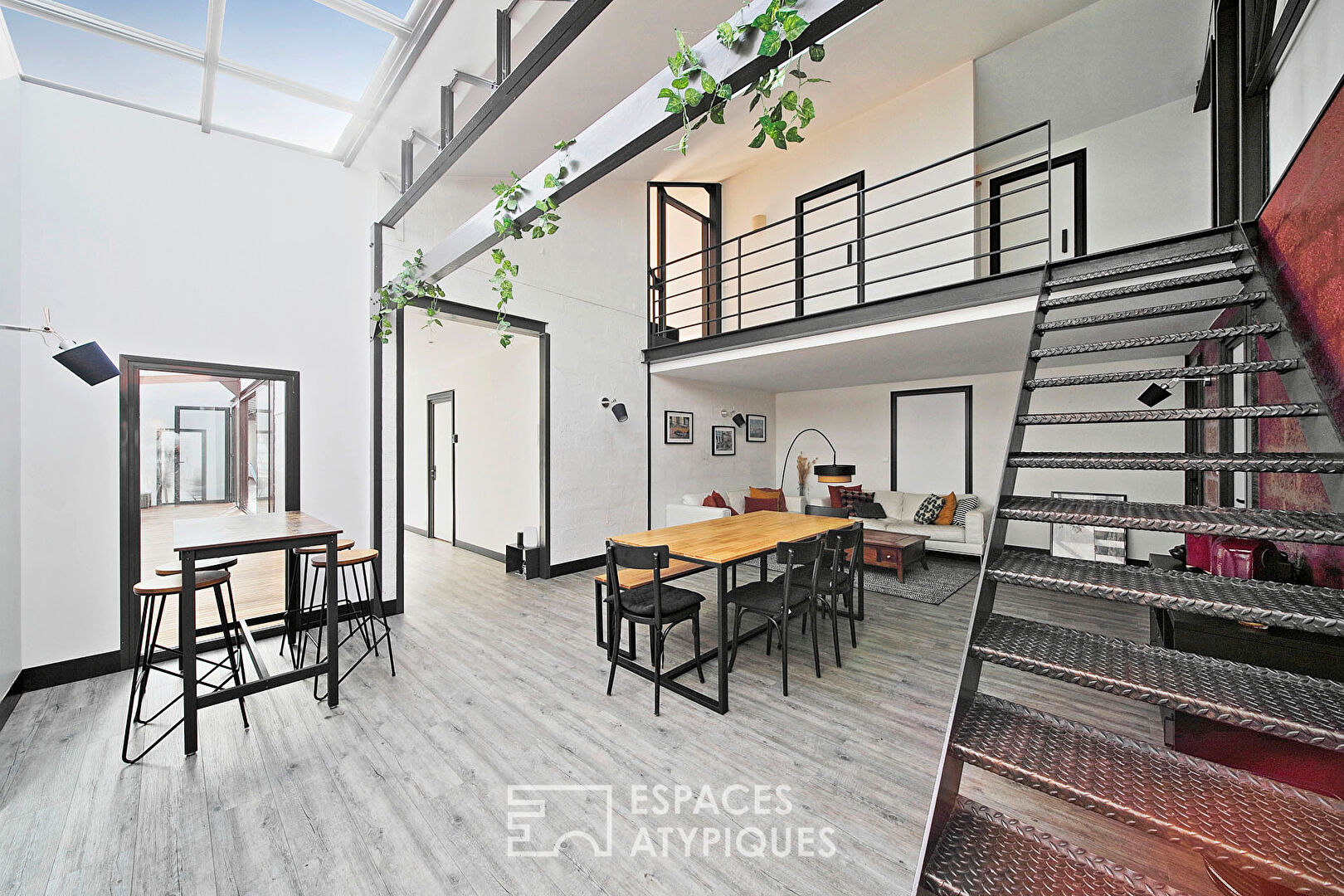 loft with patio and indoor pool