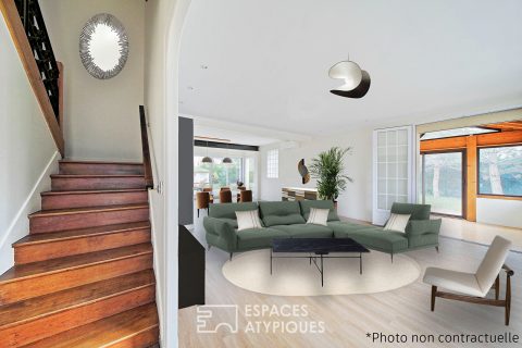 Family house hidden from view with garden