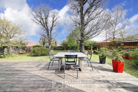 Renovated millstone house with extension and garden