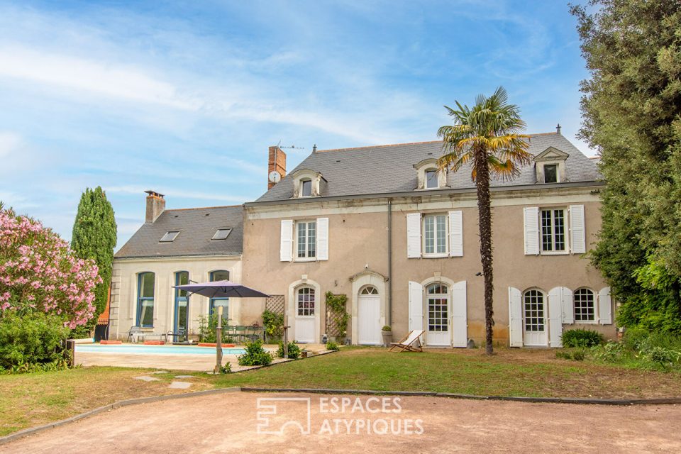 Magnifique maison de bourg avec piscine à Loire-Authion