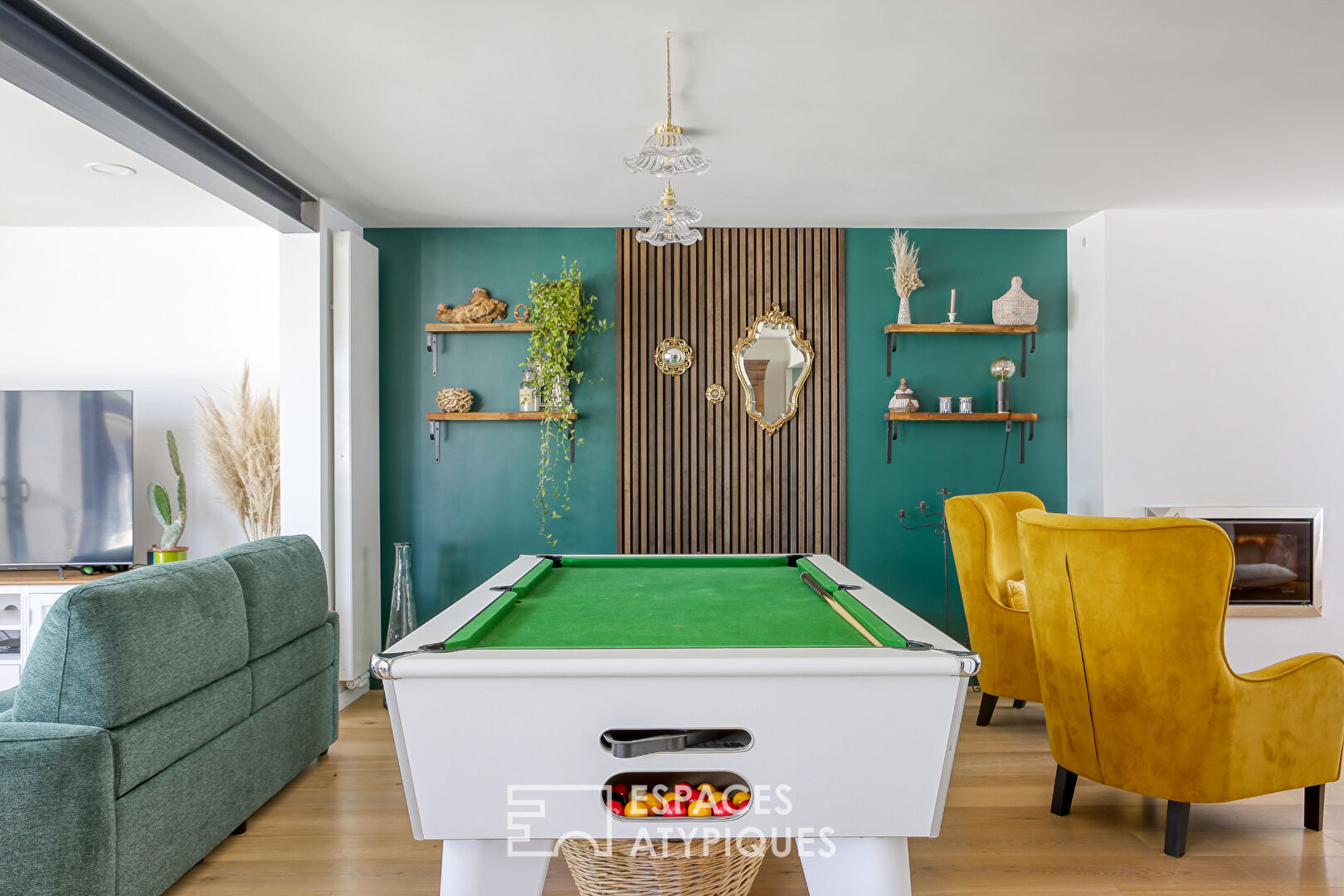 Modern house with swimming pool and large garden