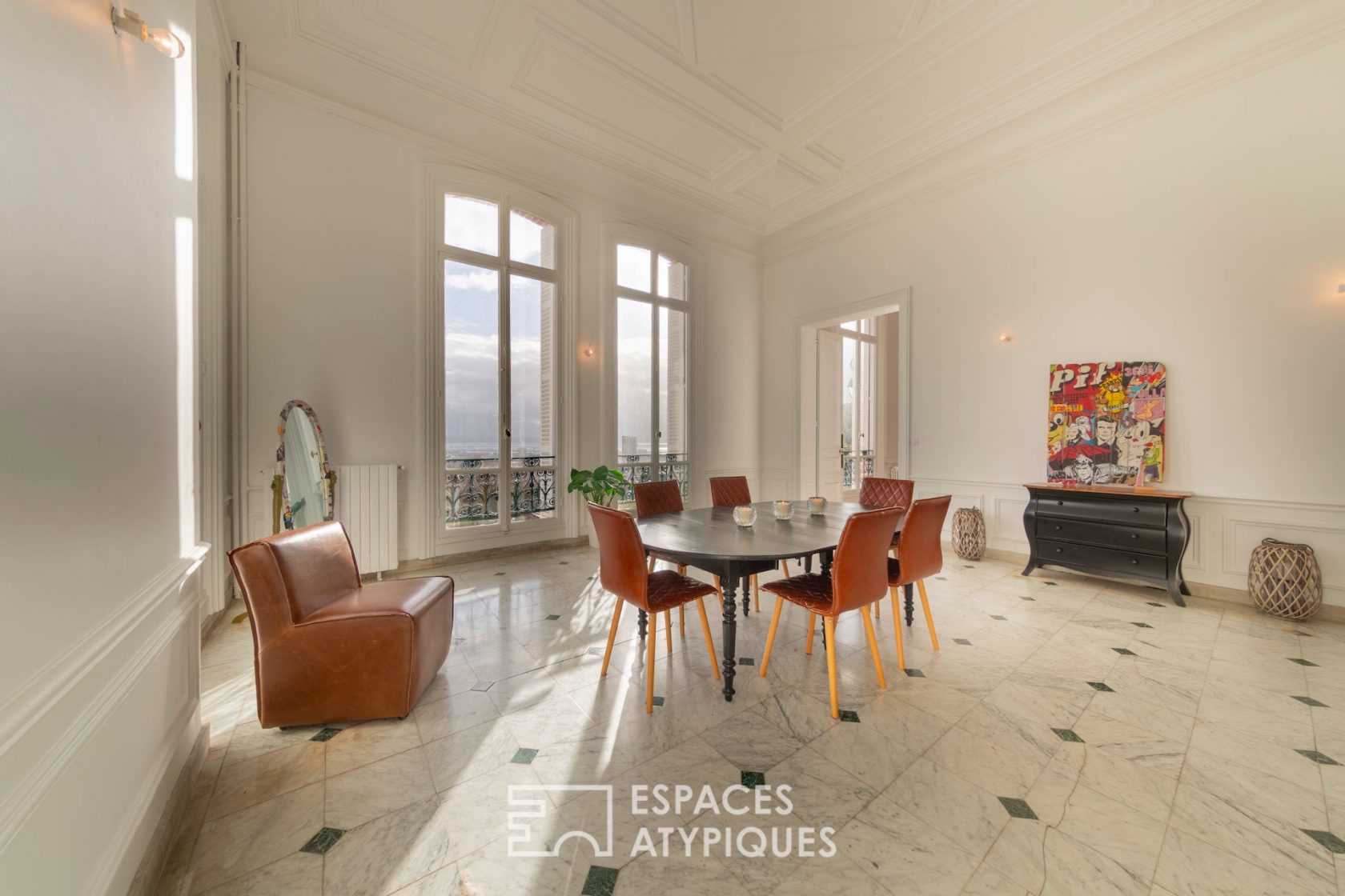 19th century apartment revisited with garden and panoramic view