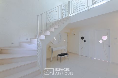 Contemporary house with swimming pool and outbuilding