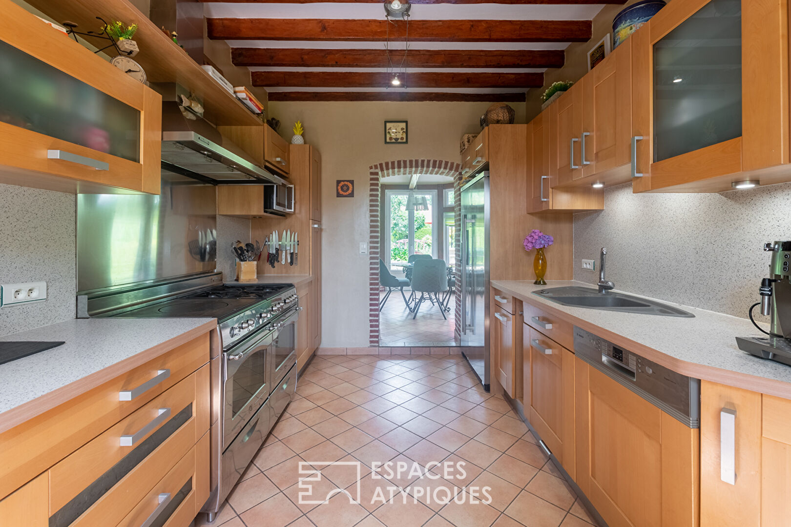 Old renovated farmhouse with indoor swimming pool and outbuilding
