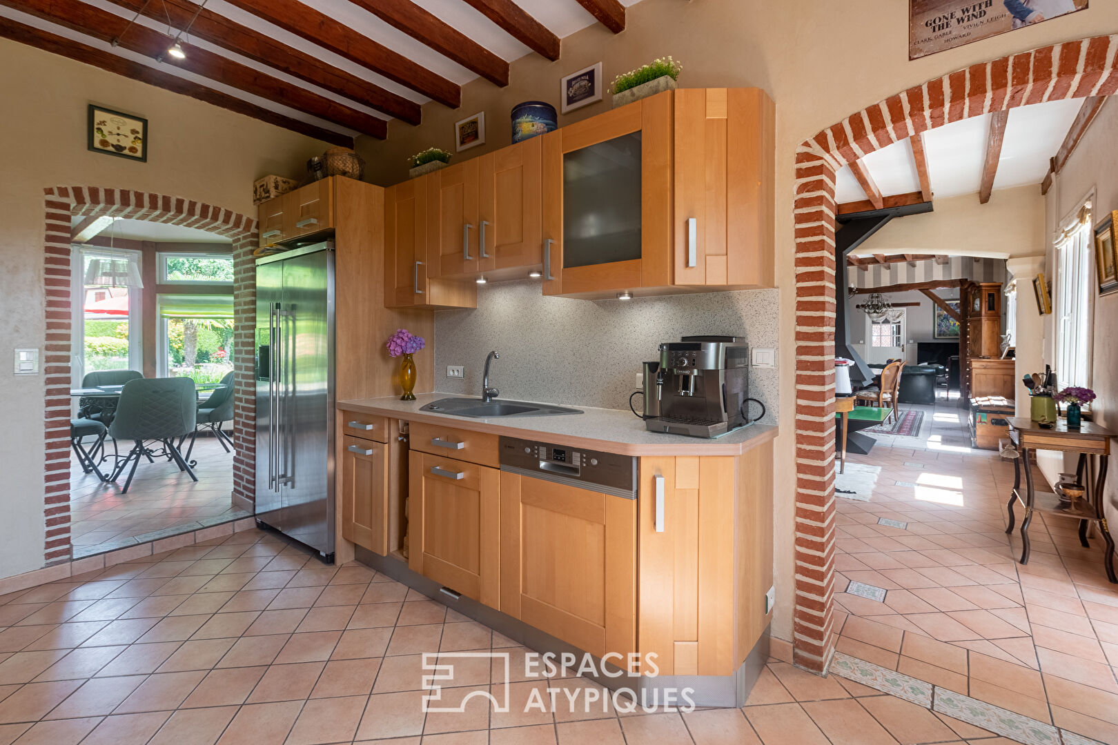 Old renovated farmhouse with indoor swimming pool and outbuilding