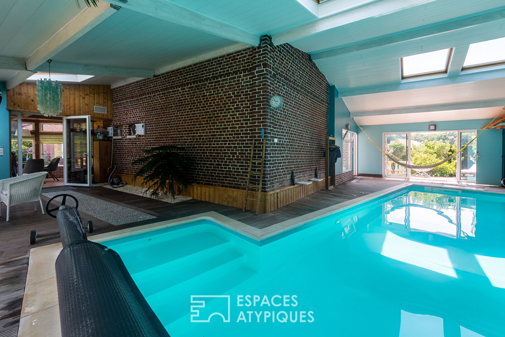 Old renovated farmhouse with indoor swimming pool and outbuilding