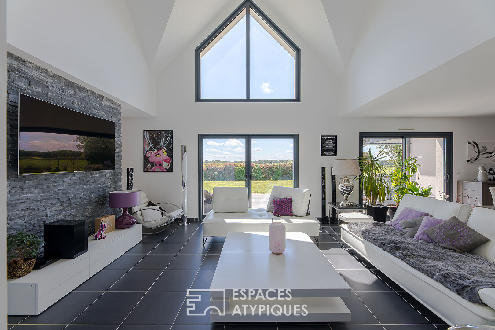 Contemporary with countryside views
