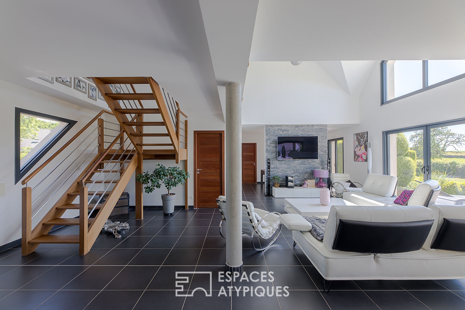 Contemporary with countryside views