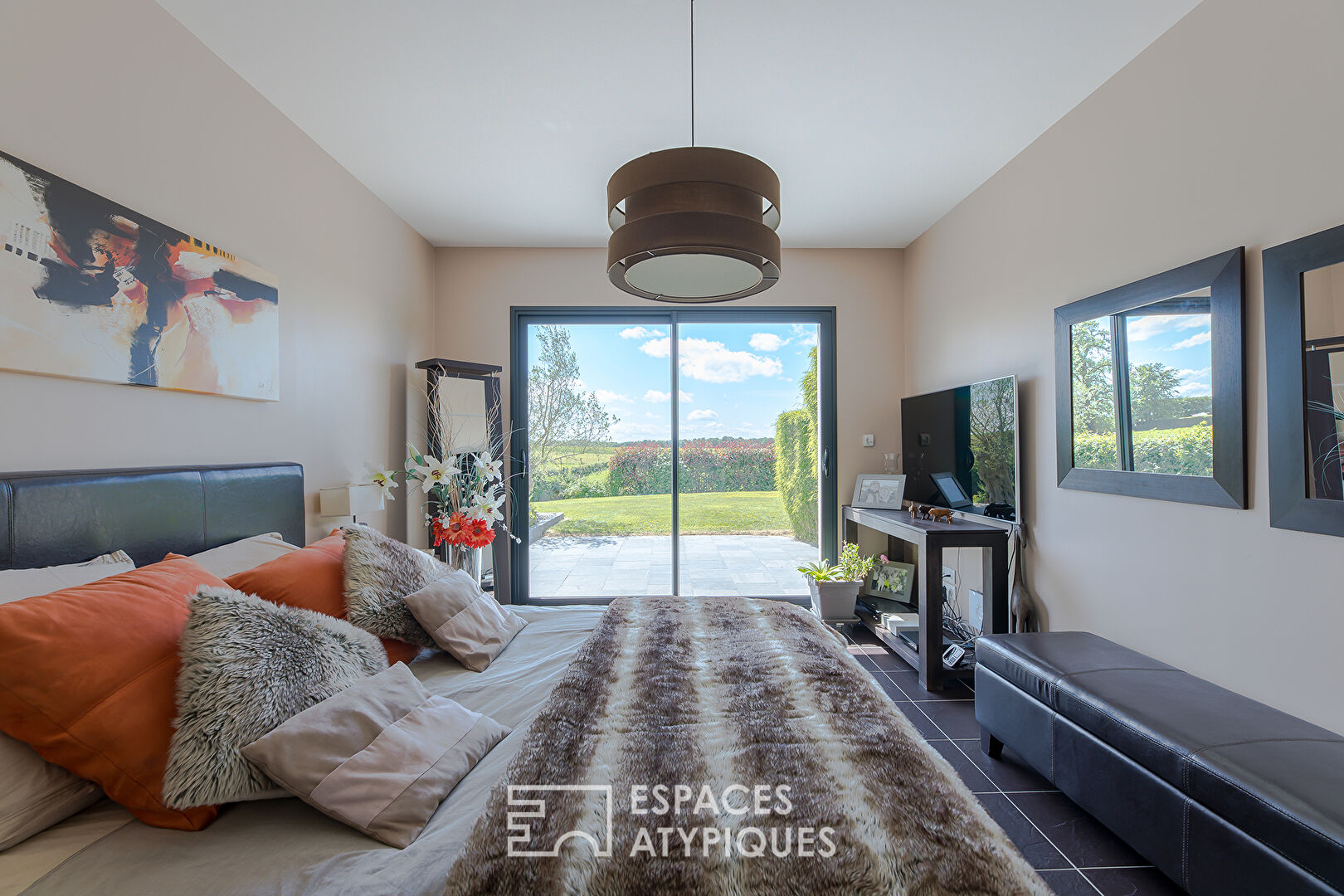 Contemporary with countryside views