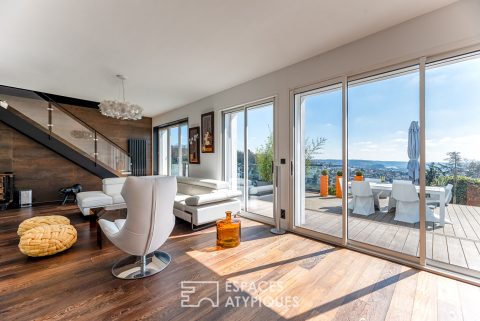 Maison d’architecte des années 70 avec vue panoramique sur Rouen