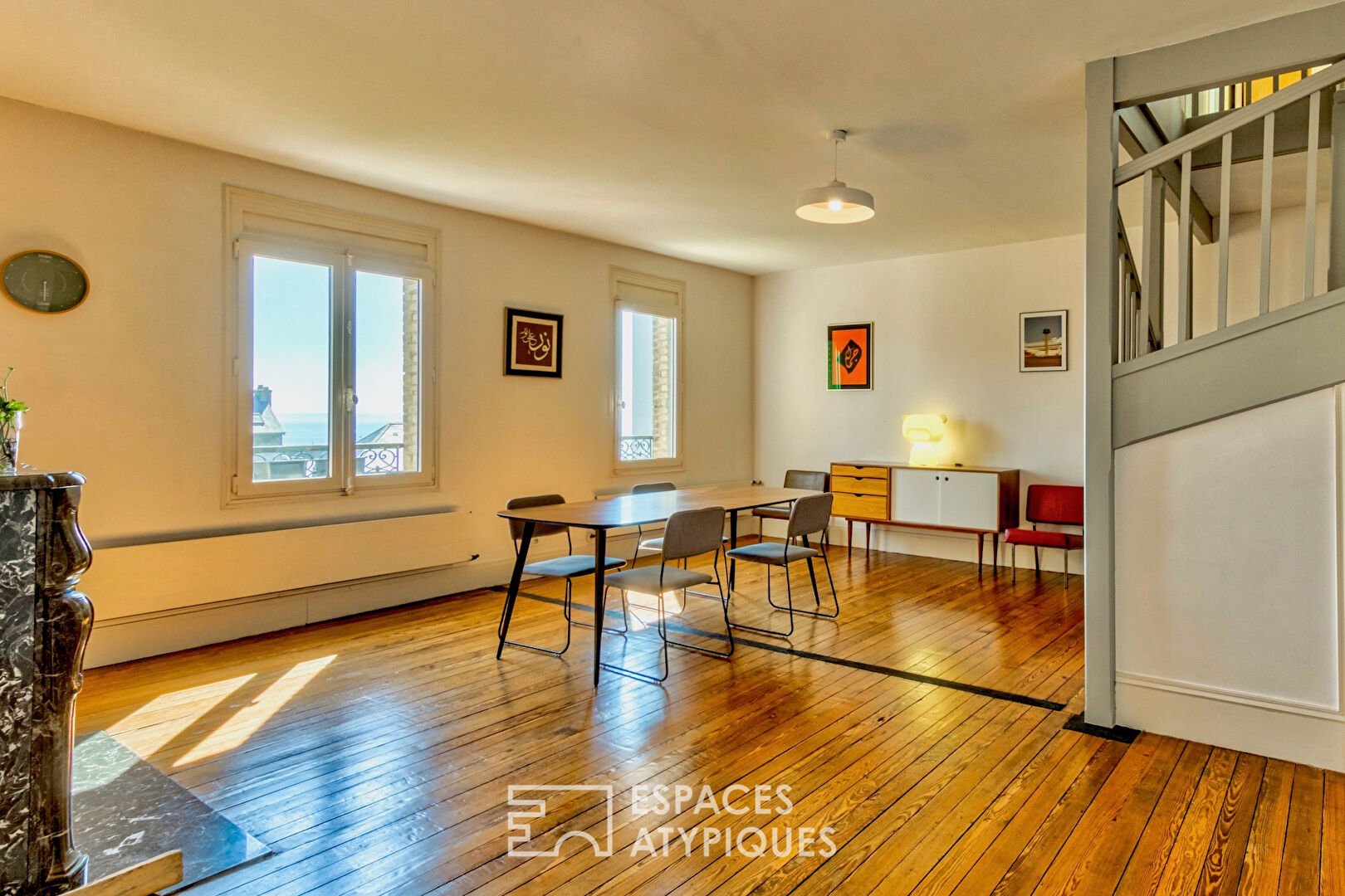 Duplex avec vue mer à deux pas de la plage dans une ancienne maison de maître