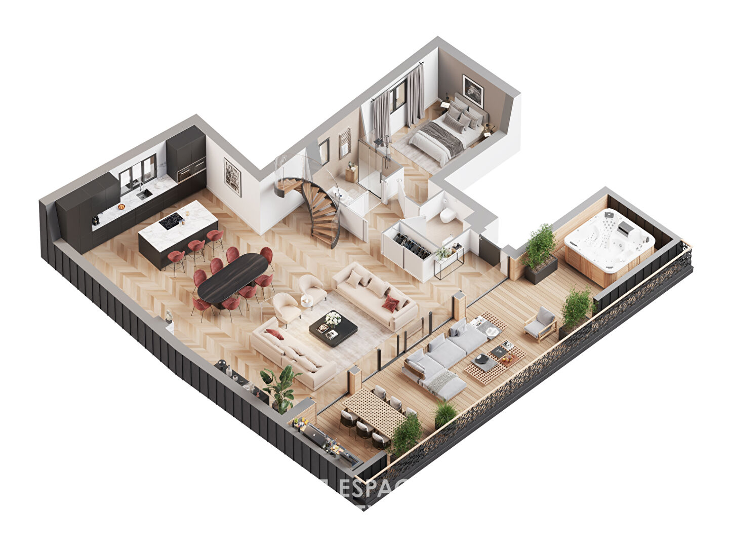 NEUF – Duplex avec terrasse et vue panoramique sur Rouen proche gare