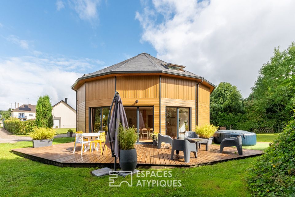 Maison polygonale en bois et sa conception bioclimatique