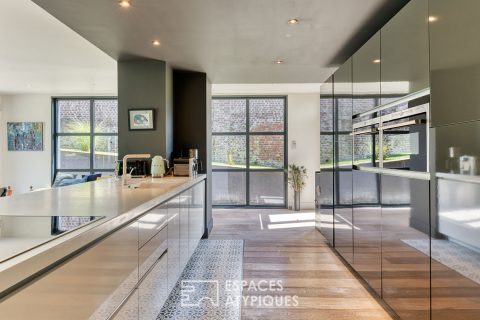 Authentique maison en brique blanche revisitée