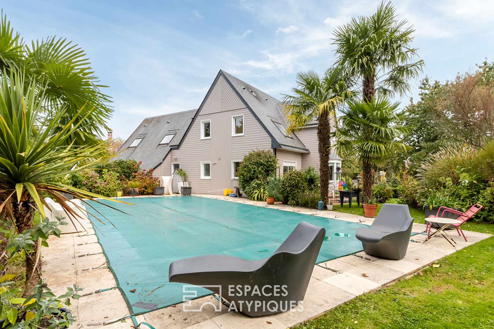 Contemporary Wooden Villa with Heated Pool and Panoramic Golf View